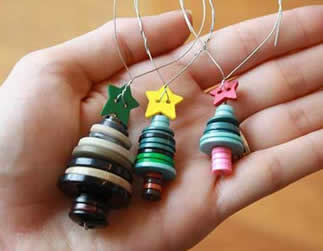 Addobbi natalizi: albero di natale con bottoni